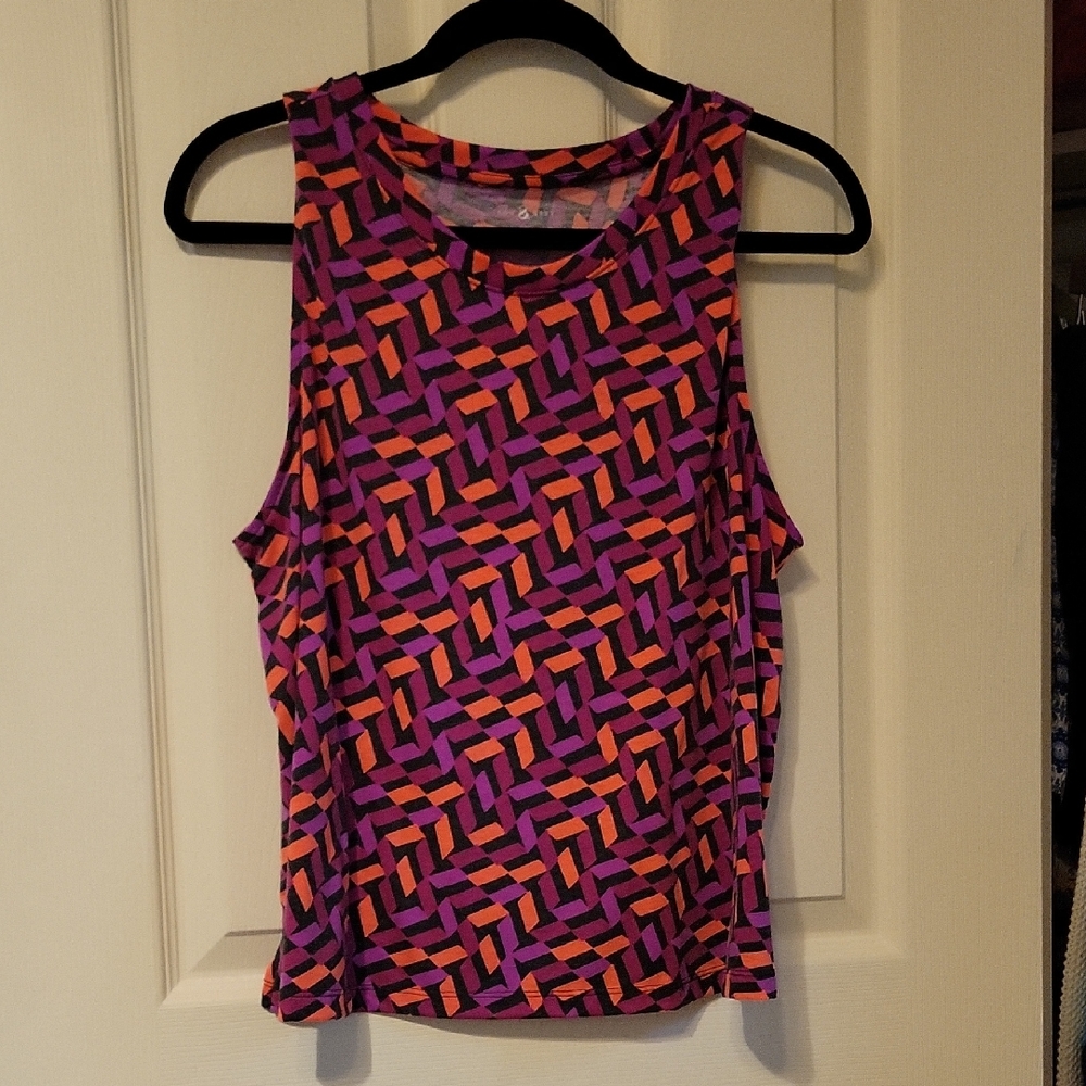 Lou & Grey Orange and Purple Graphic Tank Top